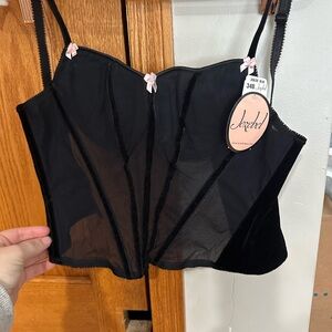 Jezebel Black Corset with Pink Accents